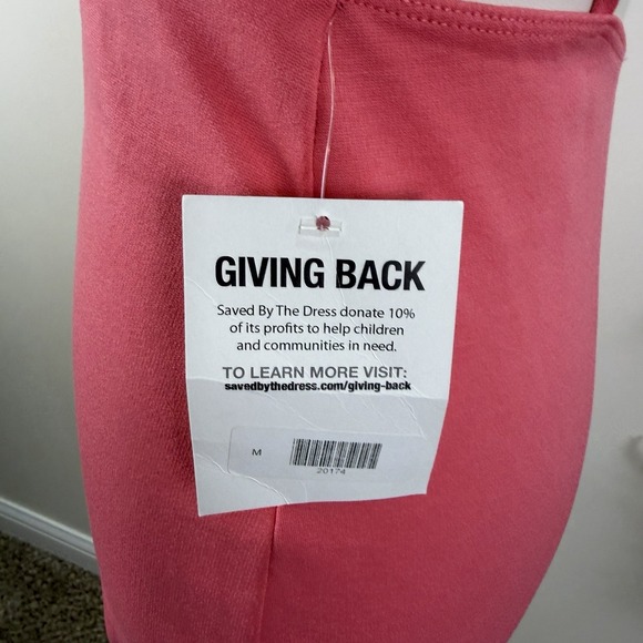 Blue Blush Size M Pink Bodycon V Neck Knit Cutout Back Mini Dress - Picture 7 of 11